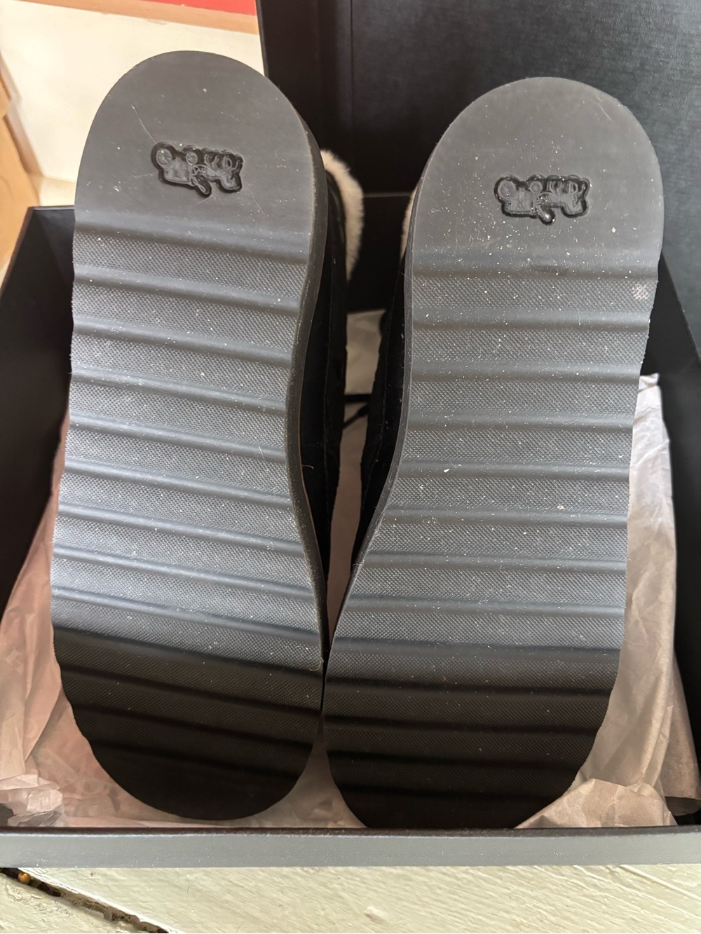 Coach Imani Black Signature Faux-Fur Trim Ankle Boots - Picture 5 of 5
